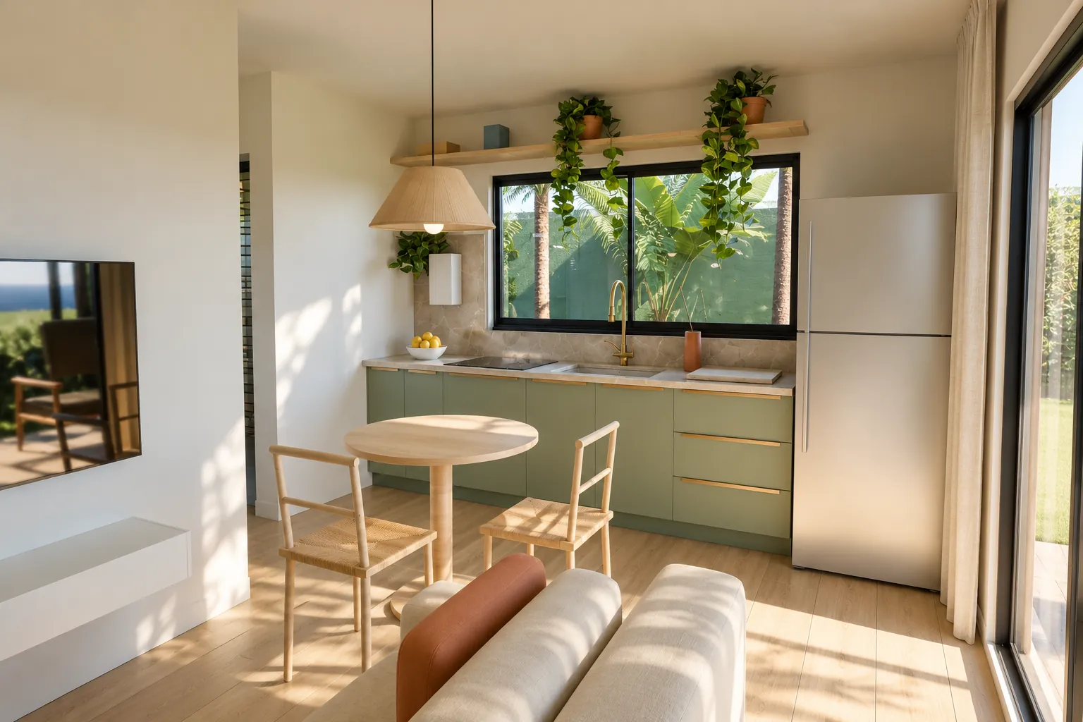 Sala e cozinha integradas